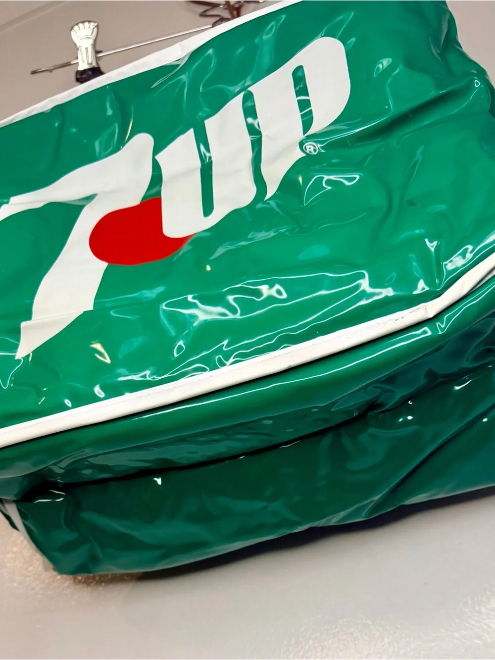 Vintage 7UP Green Vinyl Cooler Tote Bag Promo